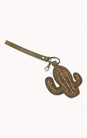 Kaktüs Figür Deri Anahtarlık