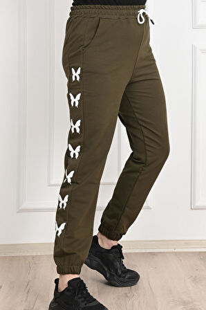 Kadın Dijital Baskılı Büyük Beden Jogger Pantolon 6060-22