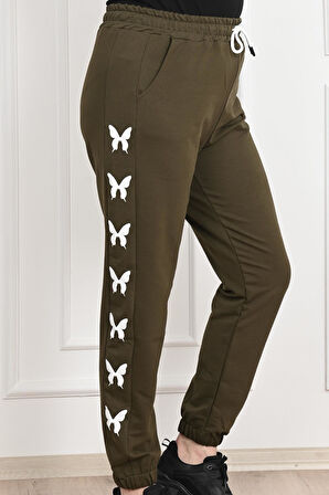 Kadın Dijital Baskılı Büyük Beden Jogger Pantolon 6060-22