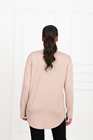 Kadın Yarım Fermuar Detaylı Büyük Beden Bluz 1387-23