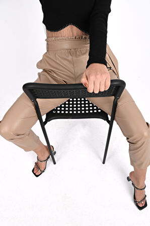 Kadın Jogger Deri Pantolon 6151-23