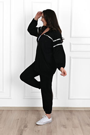 Kadın Sim Detaylı  Büyük Beden Eşofman Takımı 3671-23