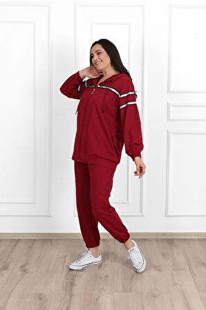 Kadın Sim Detaylı  Büyük Beden Eşofman Takımı 3671-23