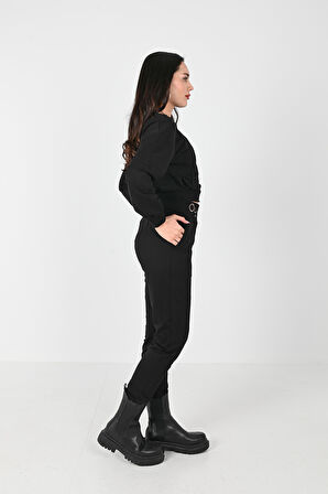 Kadın Yazı Nakış Baskılı Uzun Kollu Eşofman Takımı 3688-23