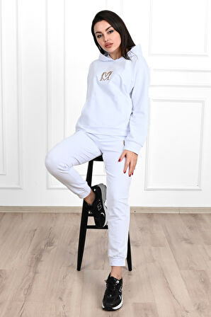 Kadın Baskılı Cepli Uzun Kollu Eşofman Takımı 3679-23