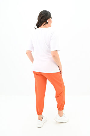 Kadın Büyük Beden Baskı Detaylı Eşofman Takımı 3695-23