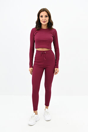 Kadın Kaşkorse Crop Tayt Takım 3727-23