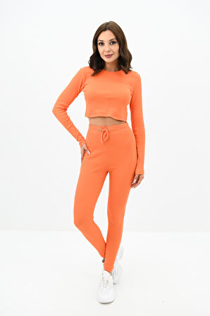 Kadın Kaşkorse Crop Tayt Takım 3727-23