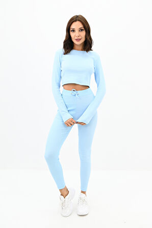 Kadın Kaşkorse Crop Tayt Takım 3727-23