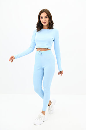 Kadın Kaşkorse Crop Tayt Takım 3727-23