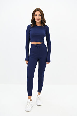 Kadın Kaşkorse Crop Tayt Takım 3727-23