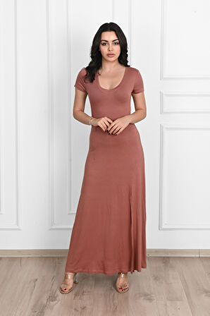 Kadın Yırtmaç Detaylı Elbise 5174-23