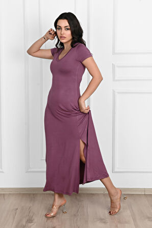 Kadın Yırtmaç Detaylı Elbise 5174-23