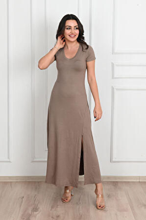 Kadın Yırtmaç Detaylı Elbise 5174-23