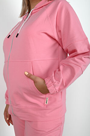 Kadın Büyük Beden Lastikli Eşofman Takımı 8044-24