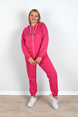 Kadın Büyük Beden Lastikli Eşofman Takımı 8044-24