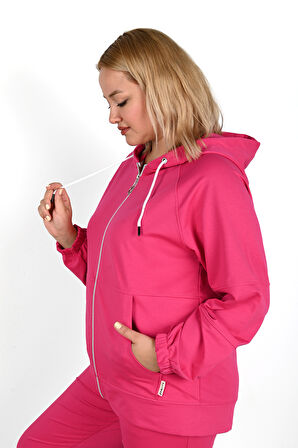 Kadın Büyük Beden Lastikli Eşofman Takımı 8044-24