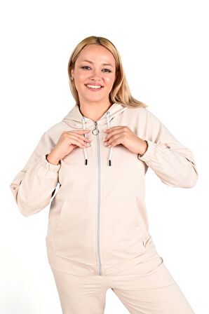 Kadın Büyük Beden Lastikli Eşofman Takımı 8044-24