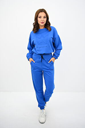 Kadın Yazı Baskılı 3 İplik Eşofman Takımı 3500-23