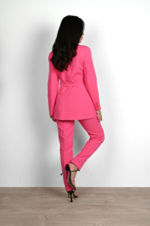 Kadın Kruvaze Ceket Havuç Pantolon Takım 9001-24