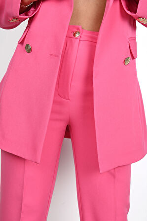 Kadın Kruvaze Ceket Havuç Pantolon Takım 9001-24