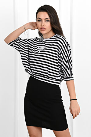 Kadın Askılı Kaşkorse Tişört Elbise Takım 3791-23