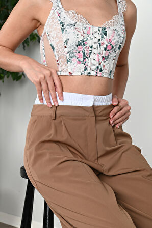 Kadın İspanyol Paça Yüksek Bel Eşofman Altı 6248-24