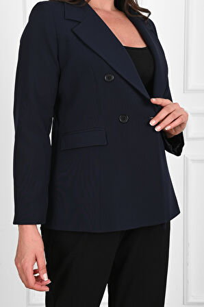 Kadın Astarlı Büyük Beden Blazer Ceket 0101-1