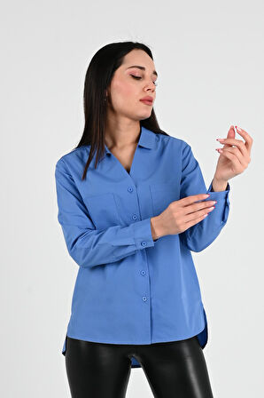 Kadın Çift Cepli Salaş Gömlek 1670-24