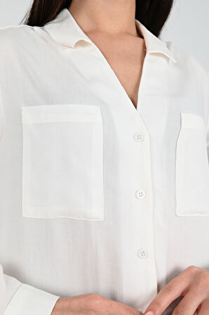 Kadın Çift Cepli Salaş Gömlek 1670-24