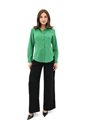 Kadın Klasik Uzun Kol Gömlek 1668-24