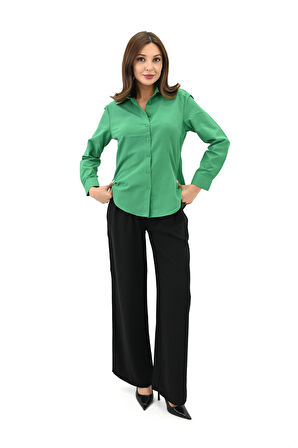Kadın Klasik Uzun Kol Gömlek 1668-24