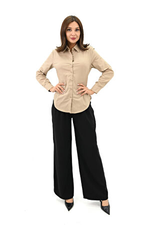 Kadın Klasik Uzun Kol Gömlek 1668-24