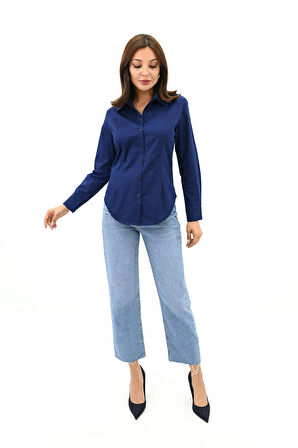 Kadın Klasik Uzun Kol Gömlek 1668-24