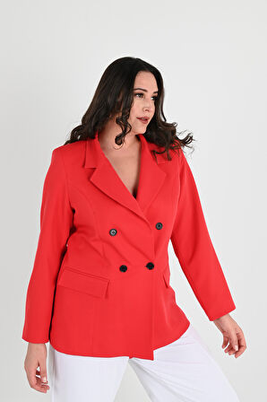 Kadın Astarlı Büyük Beden Blazer Ceket 0101-1
