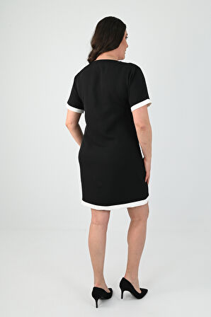 Kadın Büyük Beden Düğme Detaylı Elbise 5205-24