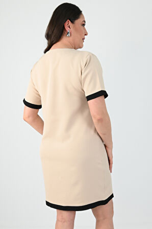 Kadın Büyük Beden Düğme Detaylı Elbise 5205-24