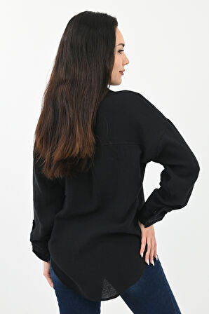 Kadın Kol Katlama Detaylı Gömlek 1713-25