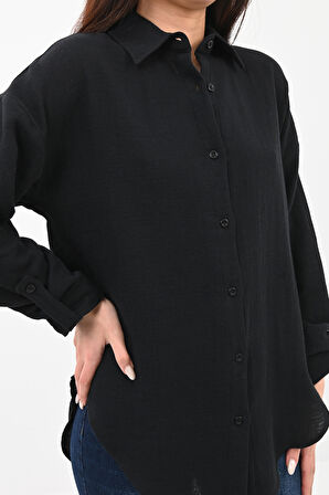 Kadın Kol Katlama Detaylı Gömlek 1713-25