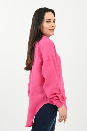 Kadın Kol Katlama Detaylı Gömlek 1713-25