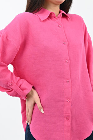 Kadın Kol Katlama Detaylı Gömlek 1713-25