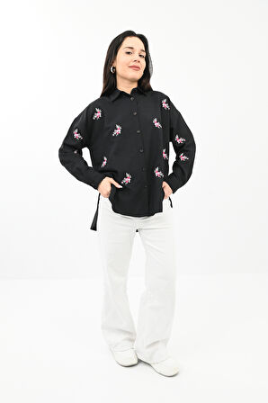 Kadın Nakış Detaylı Gömlek 1724-24