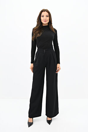 Kadın Palazzo Cep Detaylı Pantolon 6270-24