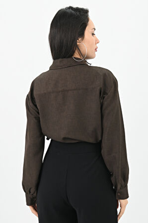 Kadın Crop Gömlek 1729-24