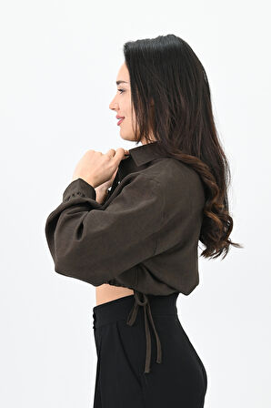 Kadın Crop Gömlek 1729-24