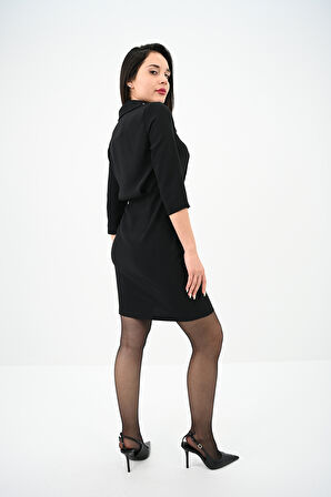 Kadın Yaka Taş İşleme Detaylı Elbise 5210-24