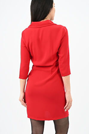 Kadın Yaka Taş İşleme Detaylı Elbise 5210-24