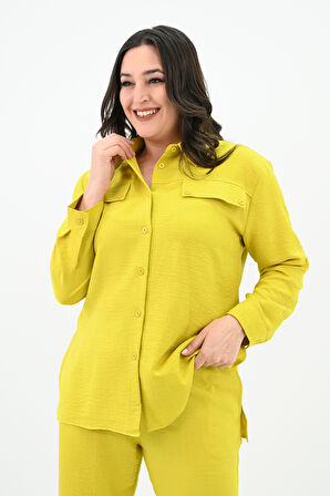 Kadın Büyük Beden Gömlek Takım 8094-24