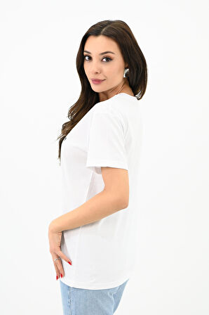 Kadın Leopar Baskılı T-shirt 1731-24