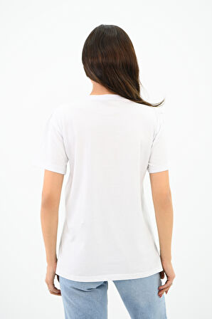 Kadın Gold Taş Baskılı T-shirt 1730-24